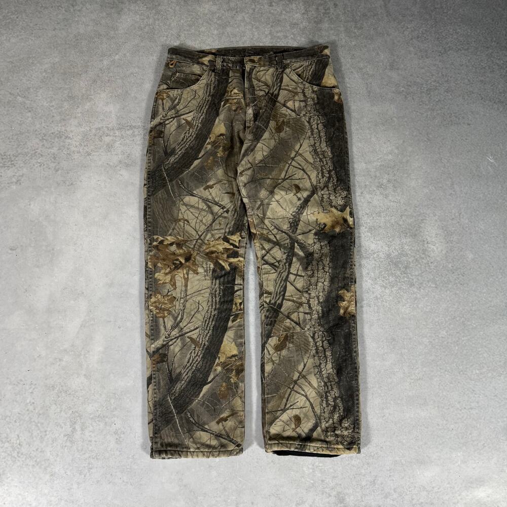 Wrangler Lined Camo Straight Cut Pants - Size: 34x32